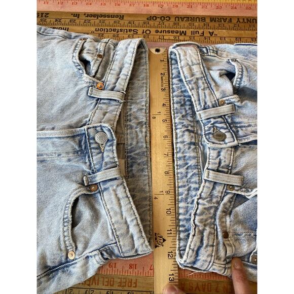 & Denim By H&M Boyfriend Button Fly Jeans Straight Size 0 Blue Distressed LOT 2 - Picture 6 of 16